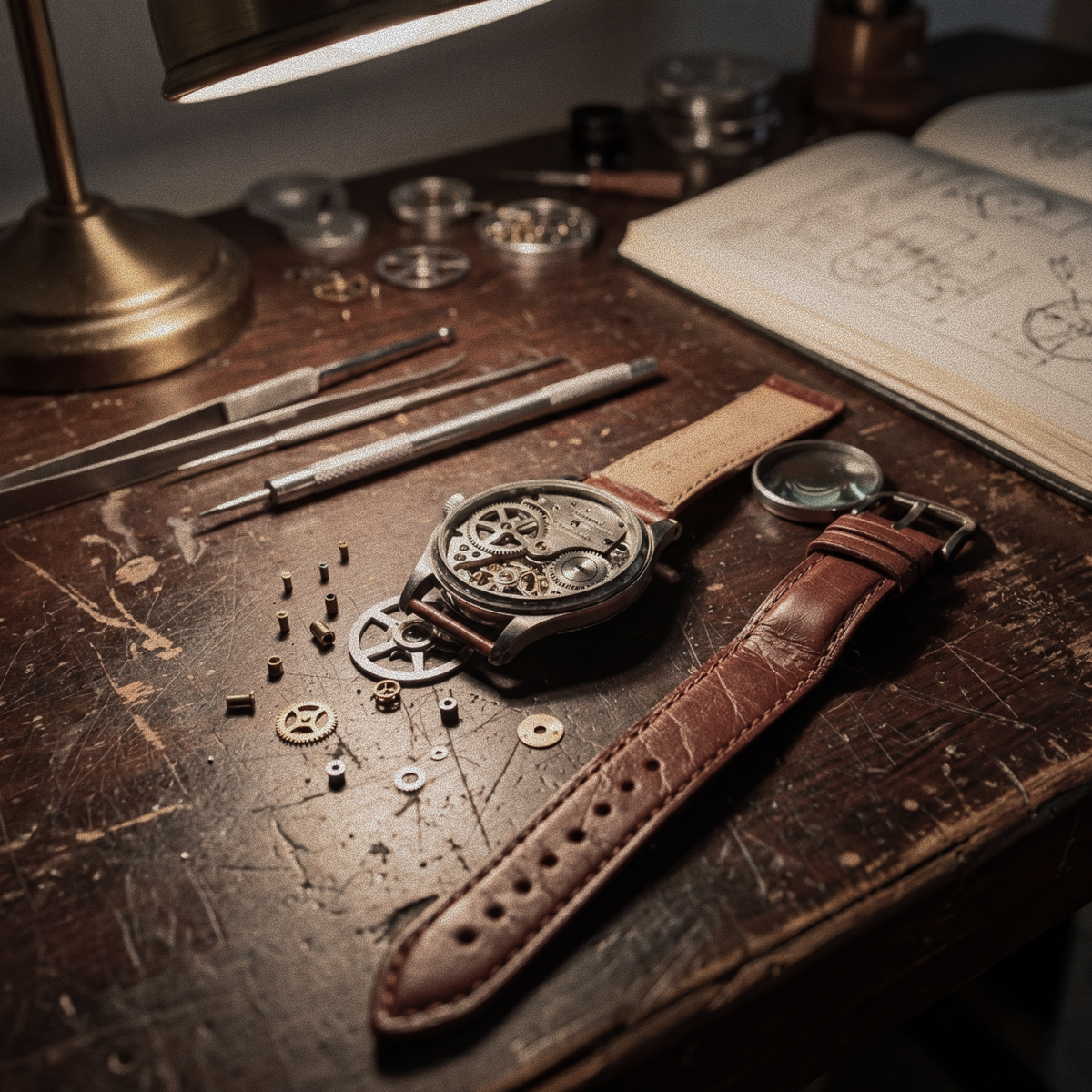 A watchmaker's workbench